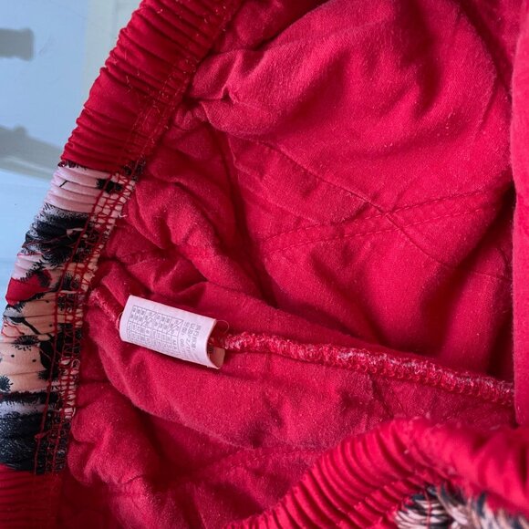 Vintage 60s Kids Pajama Set Size XL Heavy Quilted Dog Print Sleepwear Red Red - Picture 12 of 16